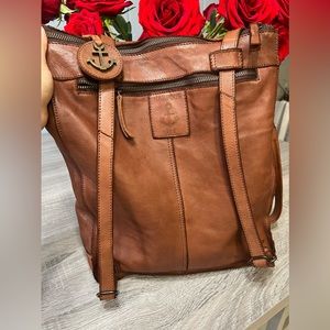 Harbour 2nd Vintage Leather Convertible Tote Backpack